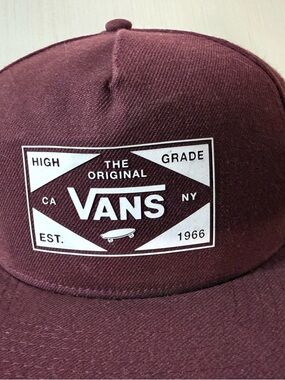 Vans Burgundy Patch Logo Snapback Hat